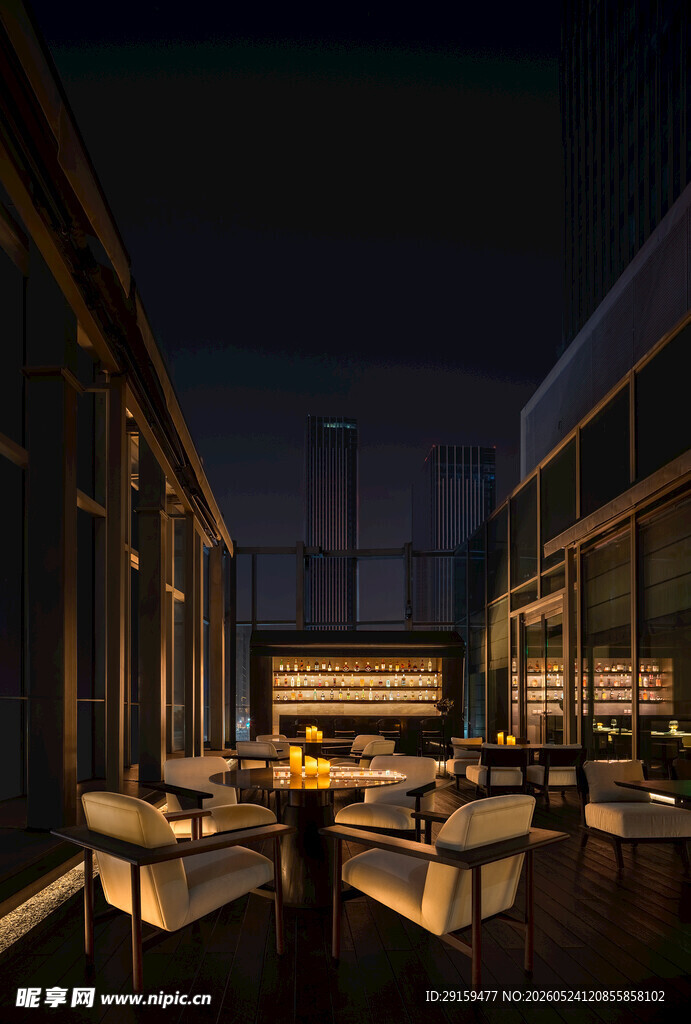 室内夜晚休闲场景空间