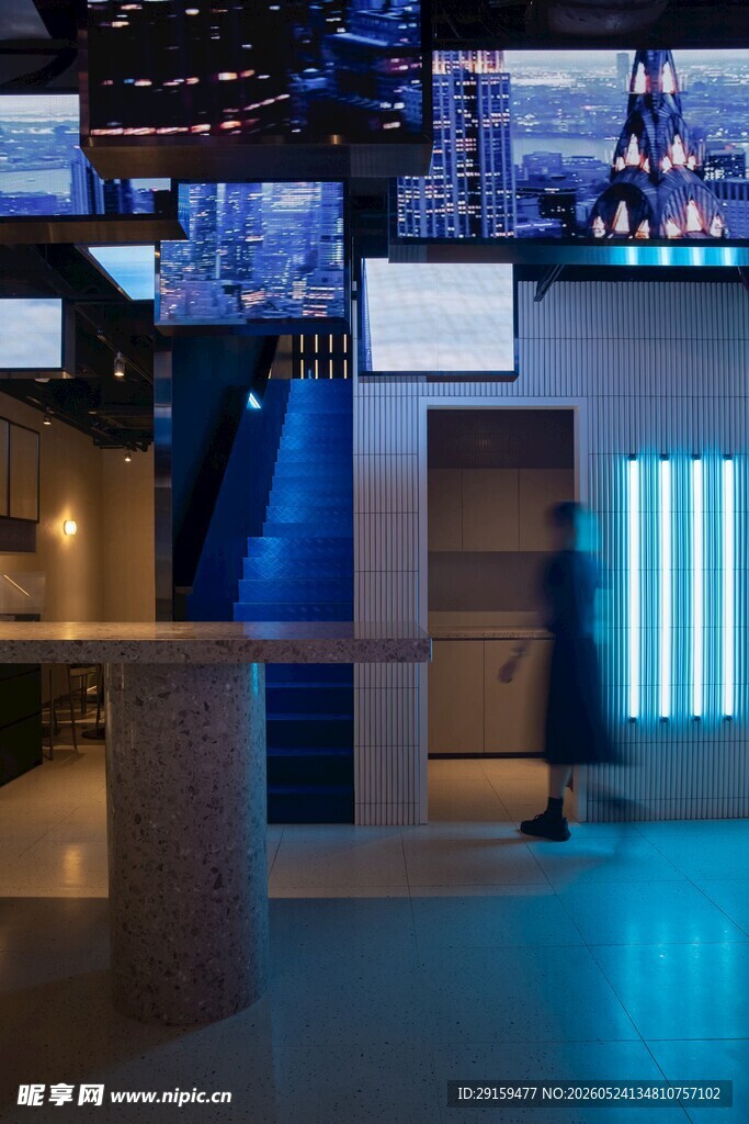 现代科技感室内空间场景