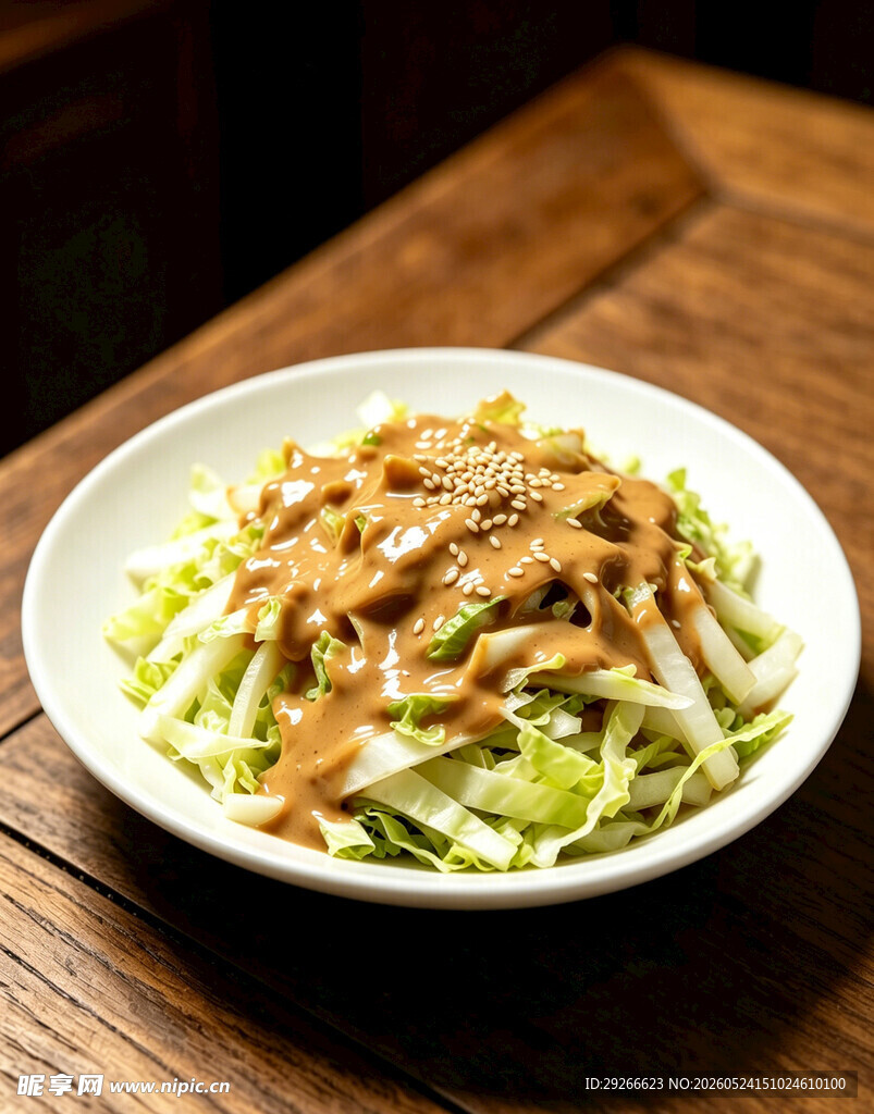 麻酱拌圆白菜