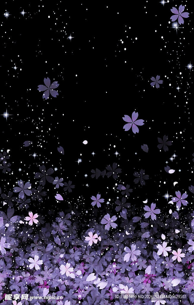 梦幻紫色雪花背景图