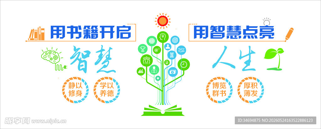 智慧读书宣传文化墙