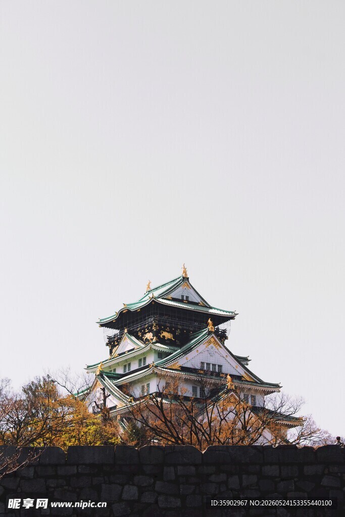 日本传统城堡建筑风景