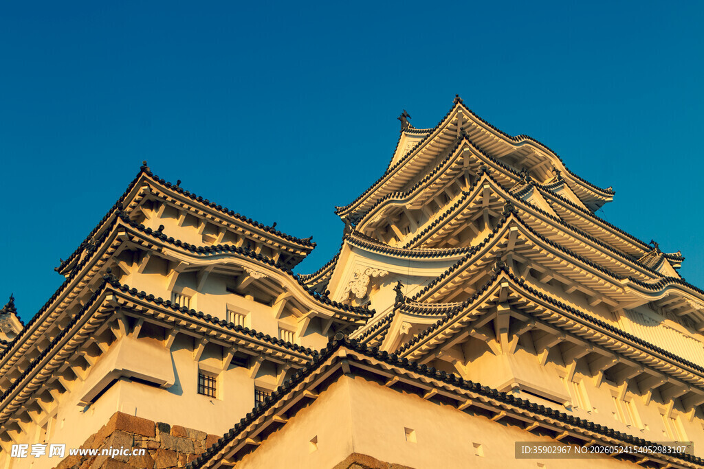 古老中式建筑屋顶特写