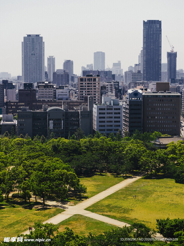 城市绿地与高楼景观