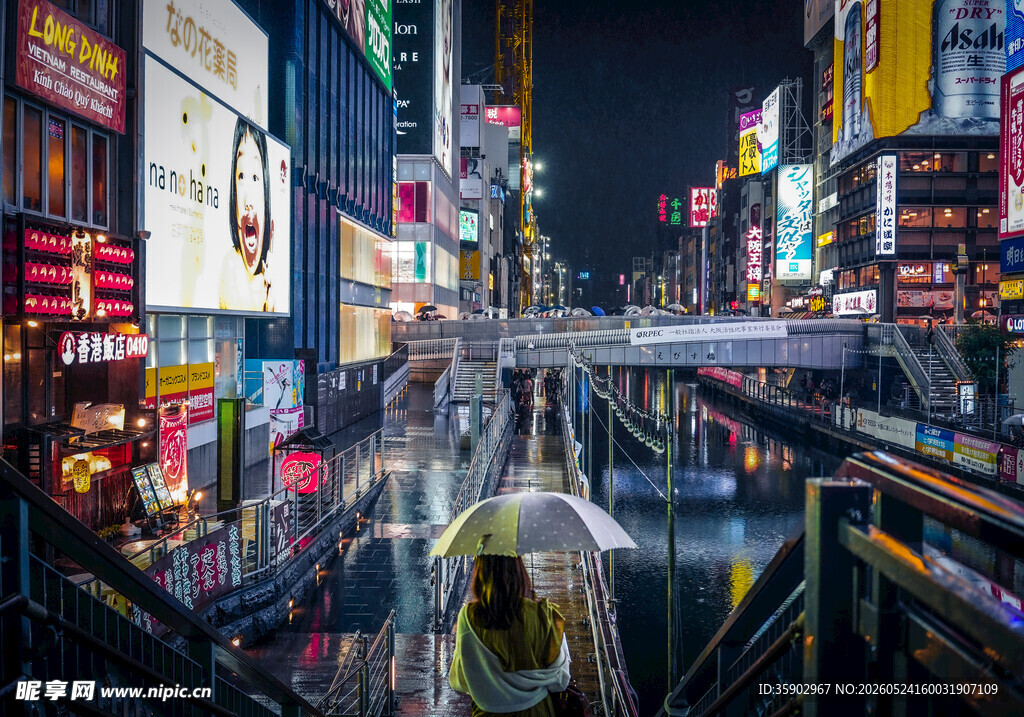 繁华都市夜景街道景象