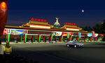 中式收费站夜景设计