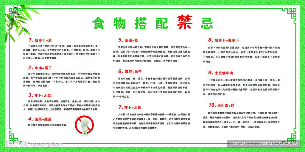 食物搭配禁忌表