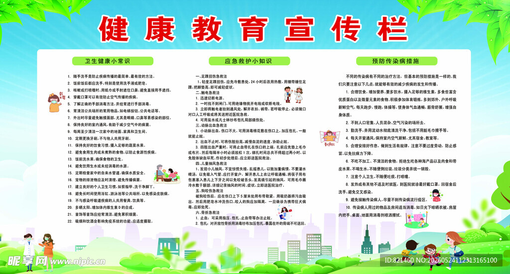 健康教育指南宣传栏