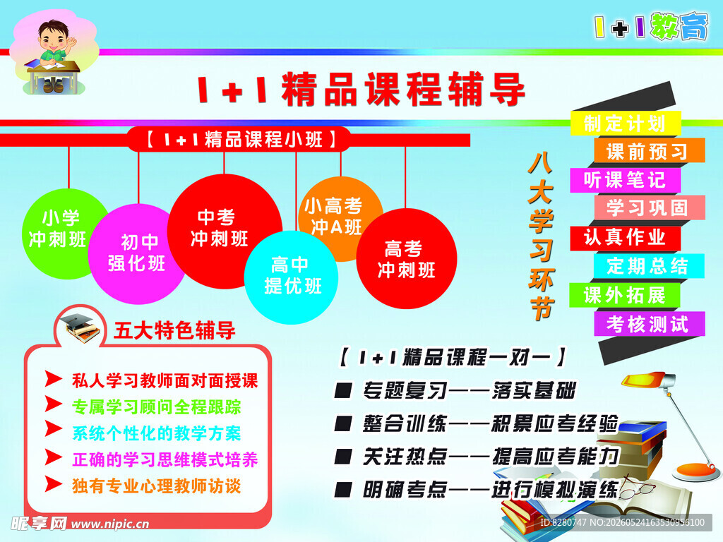 1对1精品课程辅导海报