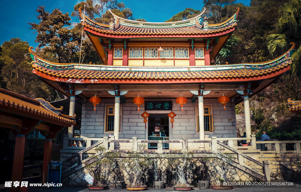 中式传统古建筑庙宇景观
