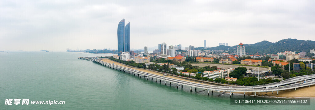 海滨城市美丽海岸线风光