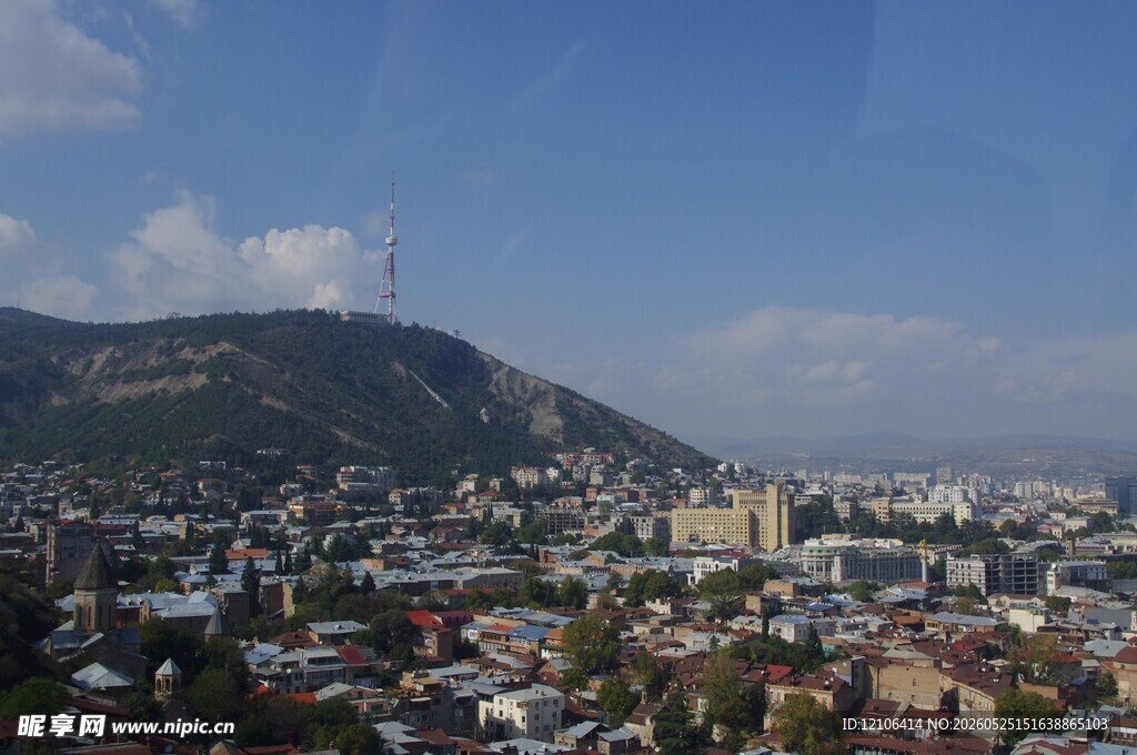 山城小镇全景风光