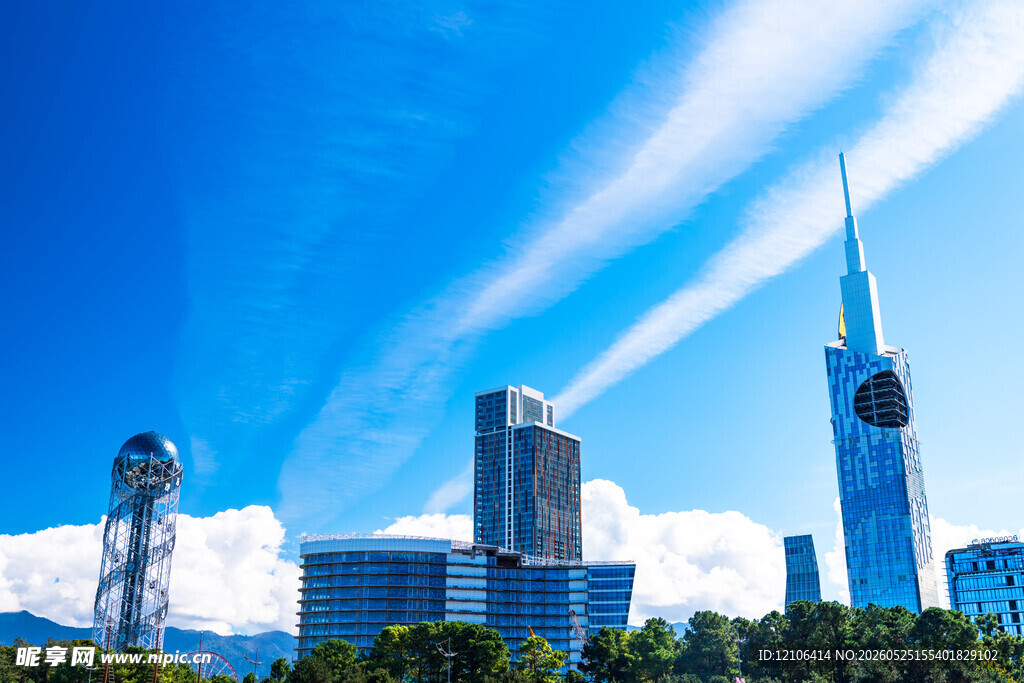现代都市天际线景观