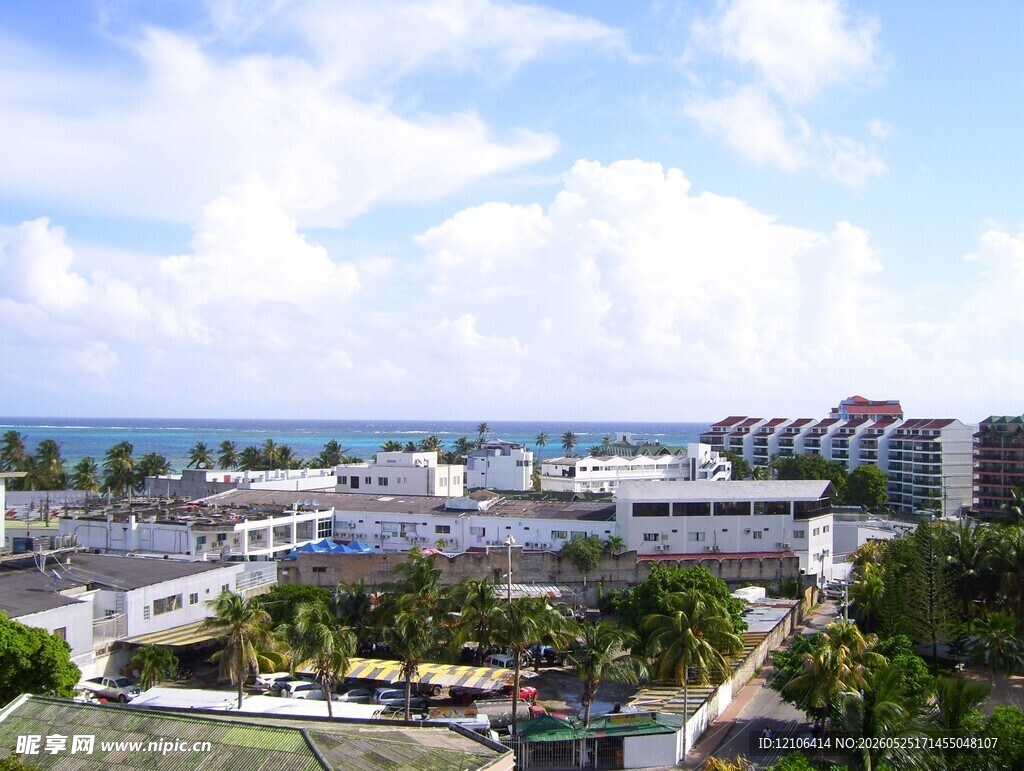 海滨城市风光俯瞰