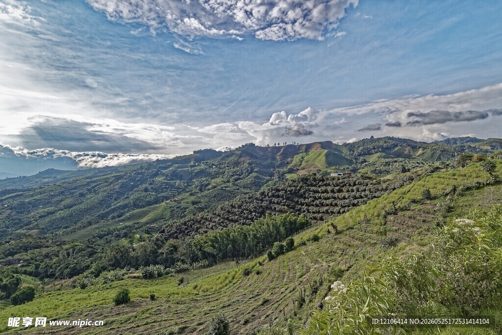 青山绿野间的壮阔自然景观
