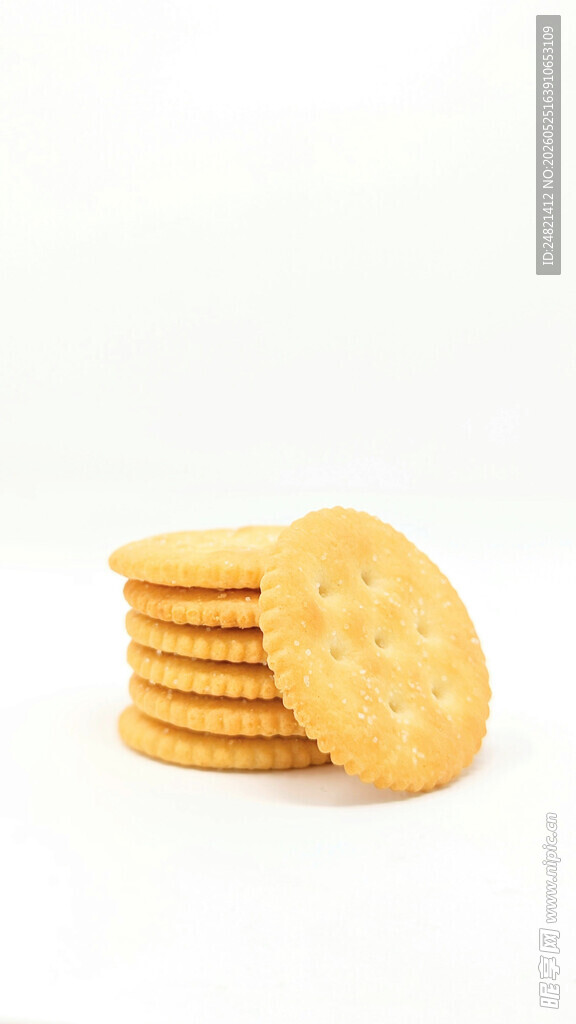 堆叠的美味圆形饼干