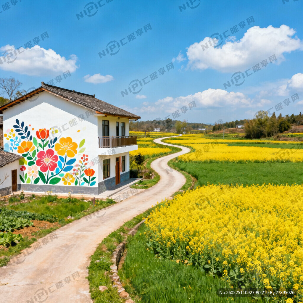 乡村民宿墙体彩绘 民宿