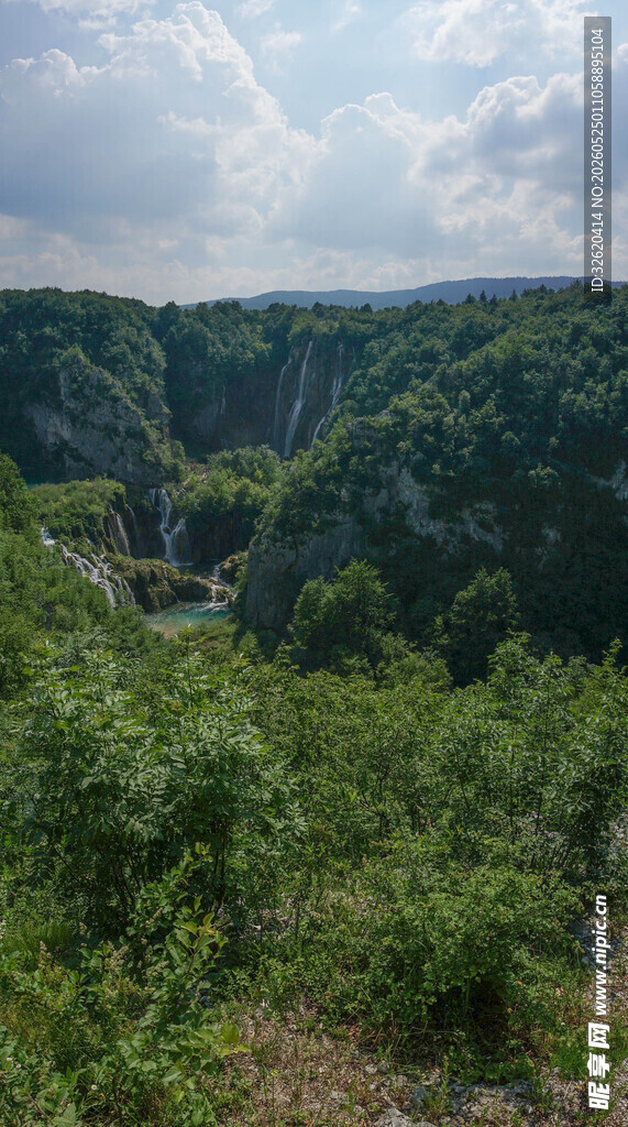 山间葱郁峡谷景观