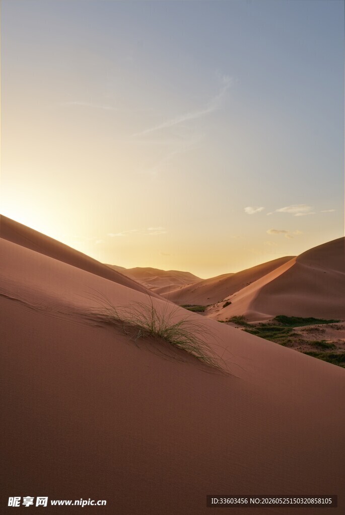 沙漠夕阳美景