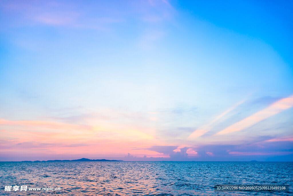 海边绚丽晚霞美景