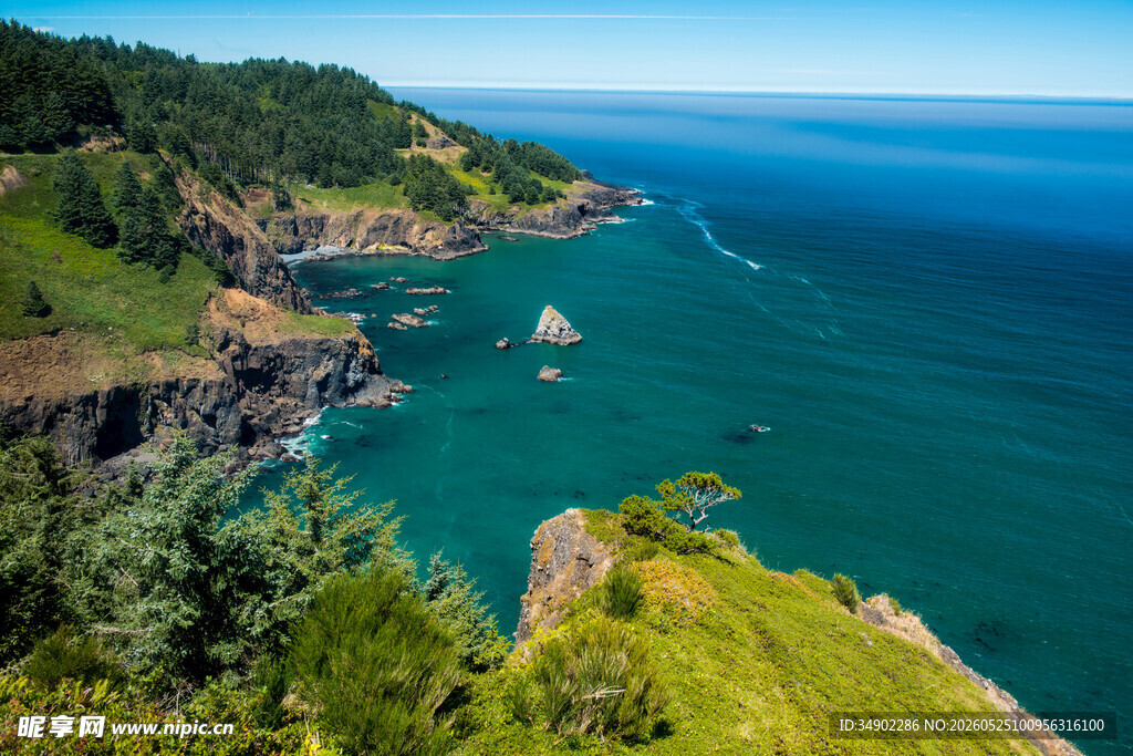 海岸风光碧海青山美景