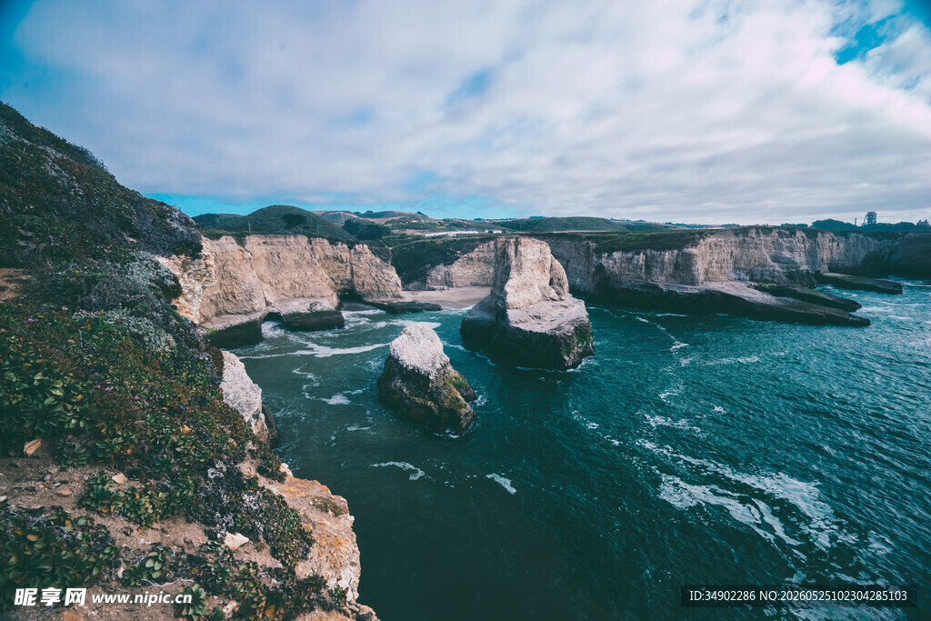 海岸壮丽风光美景如画