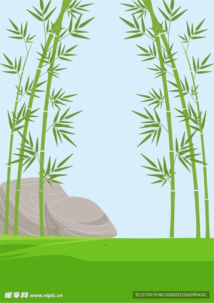 竹林风景插画