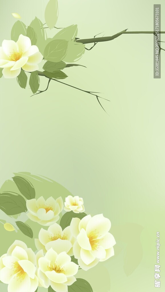 浅绿花卉背景