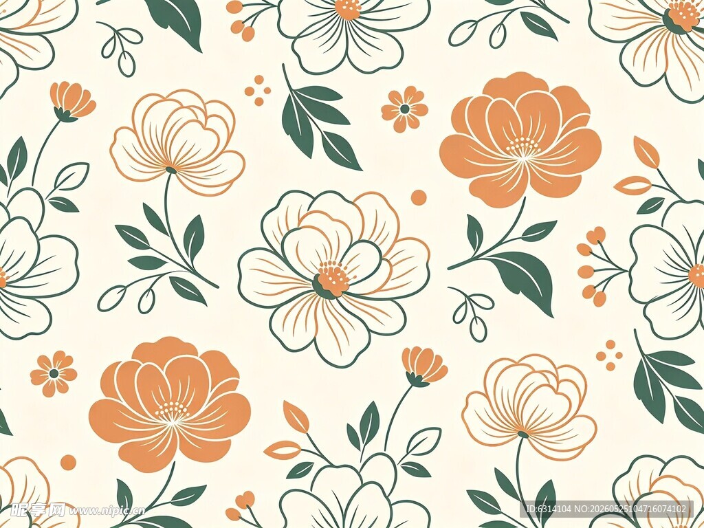 花卉图案背景清新自然风