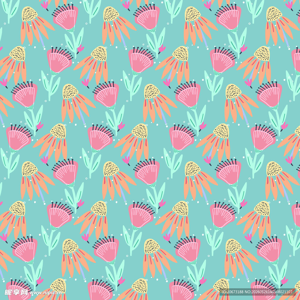 清新花卉图案背景纹理
