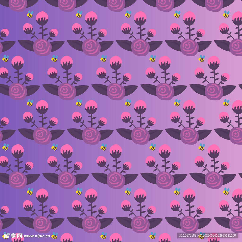 紫色花卉图案背景纹理