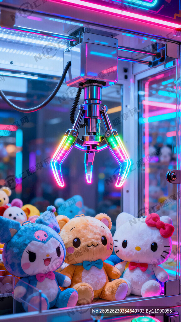 上边一个娃娃游戏机抓娃娃的爪子