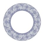 青花缠枝莲纹圆形花纹边框无缝
