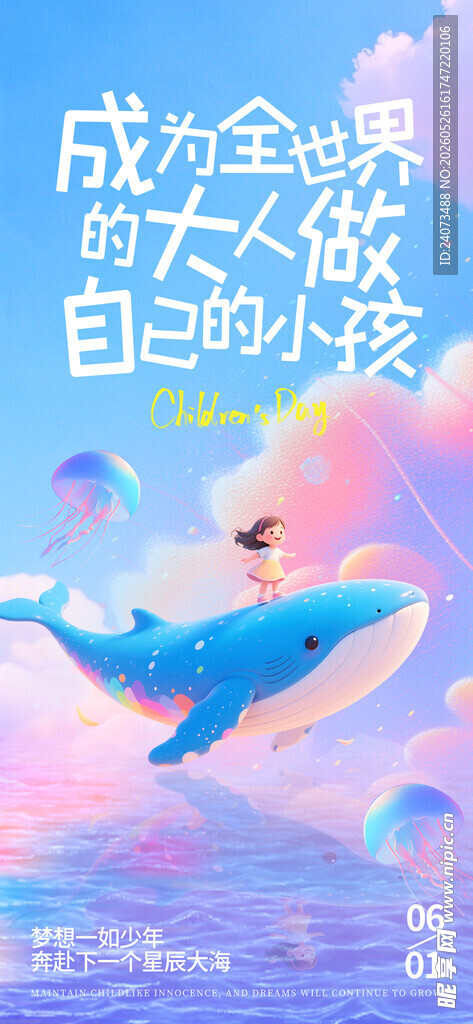 梦幻鲸鱼遨游于蓝色世界