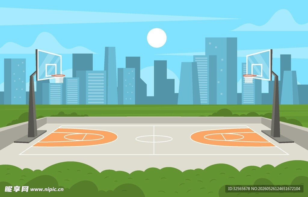 户外篮球场景