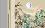 月夜下的奇幻森林景象