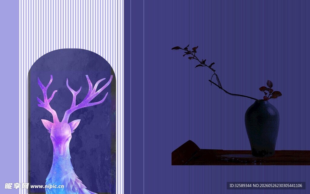 梦幻鹿影装饰画