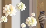 中式花卉花瓶装饰画