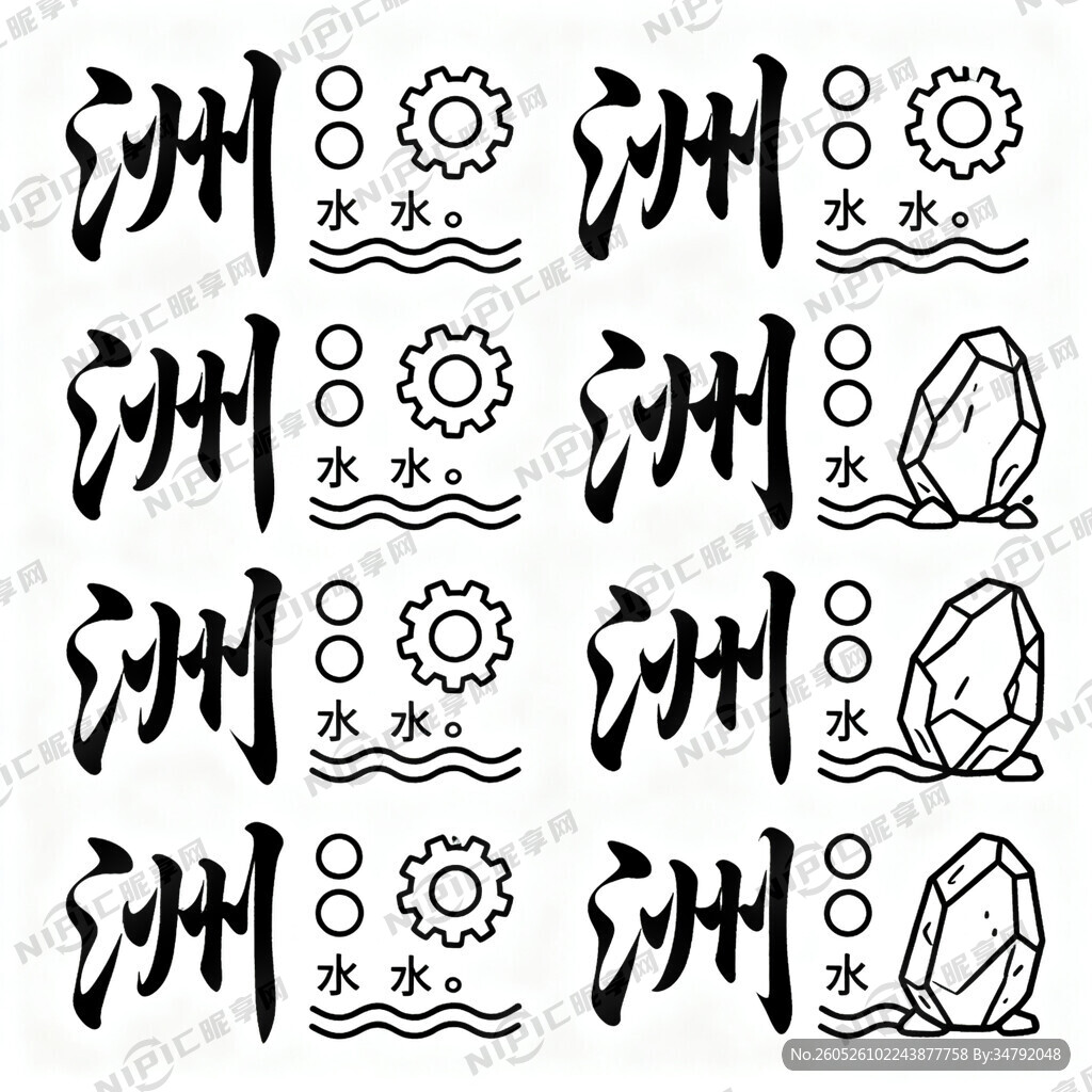 洲字连笔草书字体
