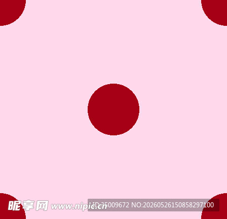 粉色背景红色圆点图案