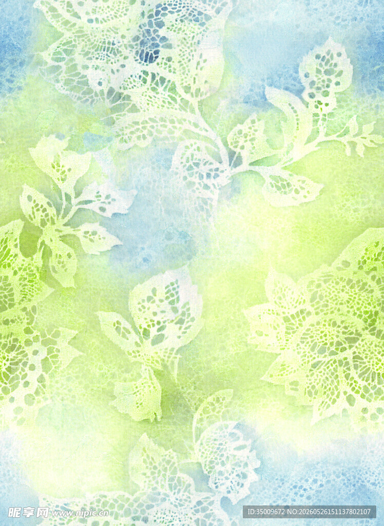清新花卉水彩纹理背景