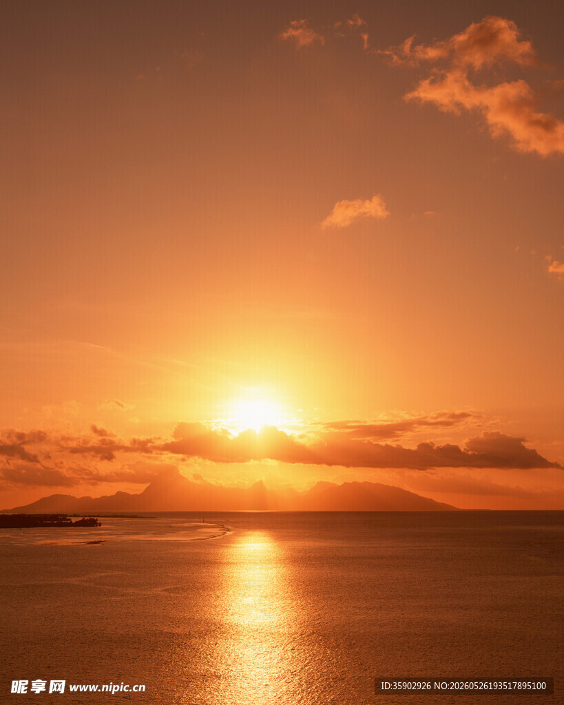 海上壮丽日落美景
