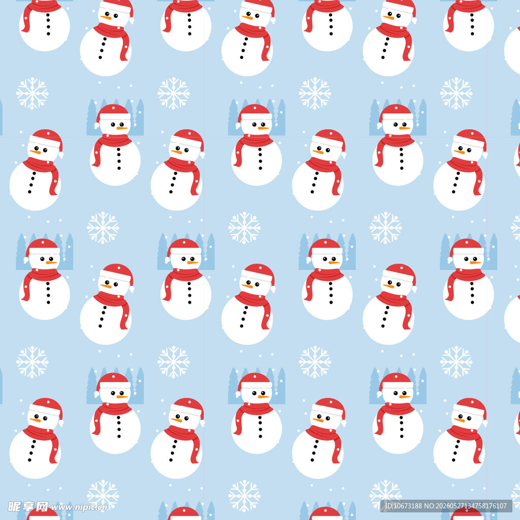 圣诞雪人图案背景图