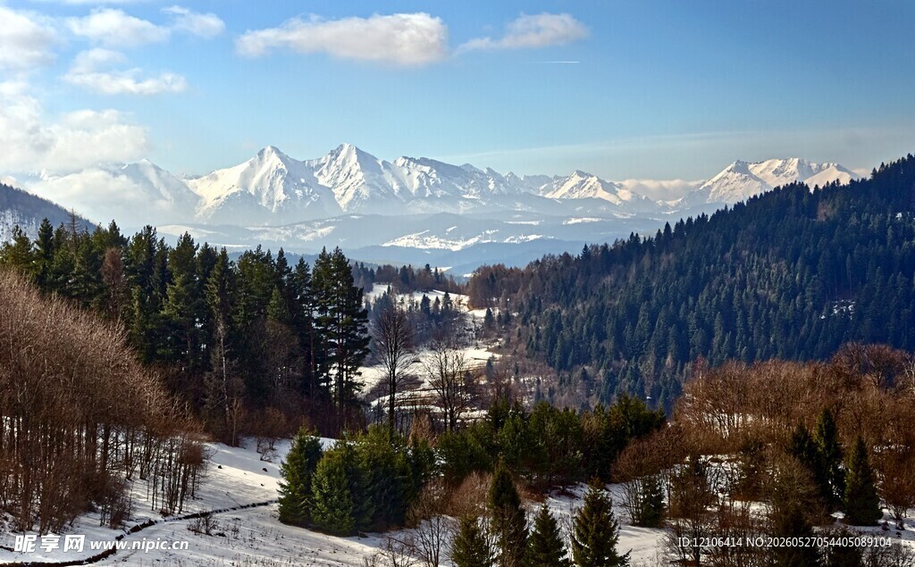 冬日山林雪景风光
