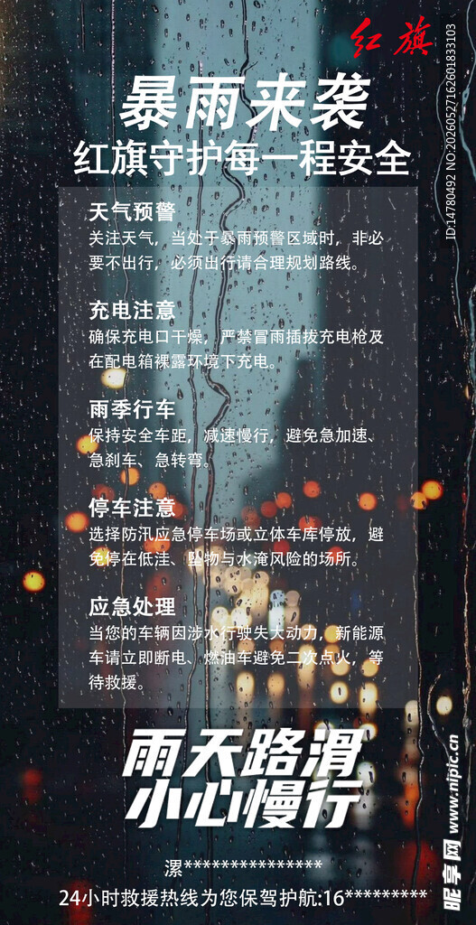 暴雨来袭城市夜景海报