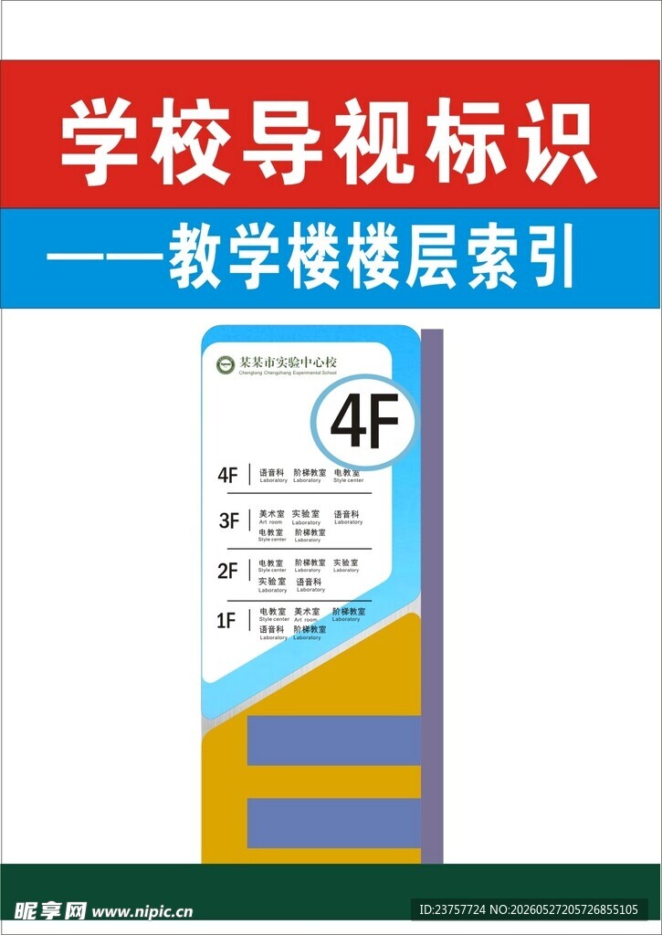 学校导视标识之教学楼索引