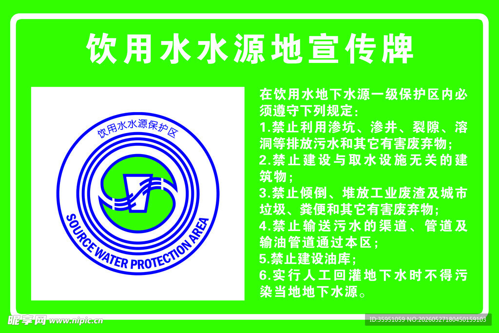 饮用水水源保护区标识牌
