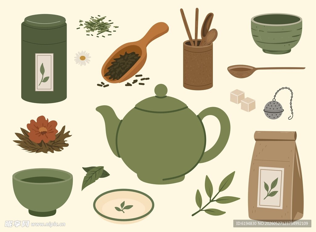 茶道插画素材