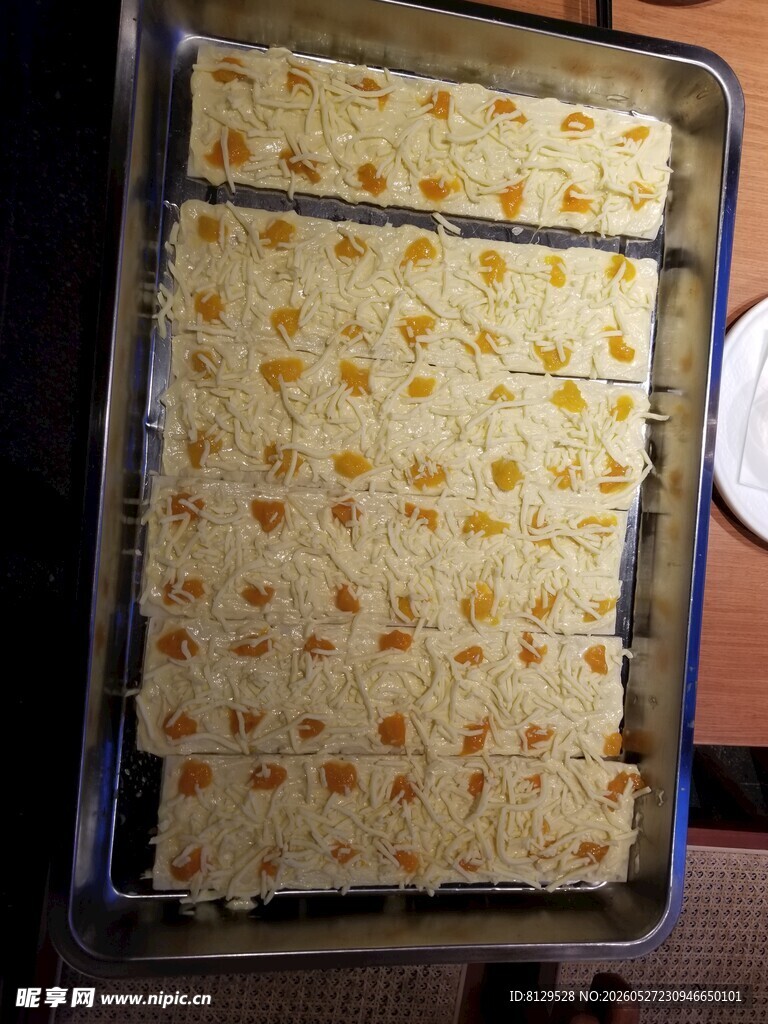 烤盘上的美味烘焙面糊