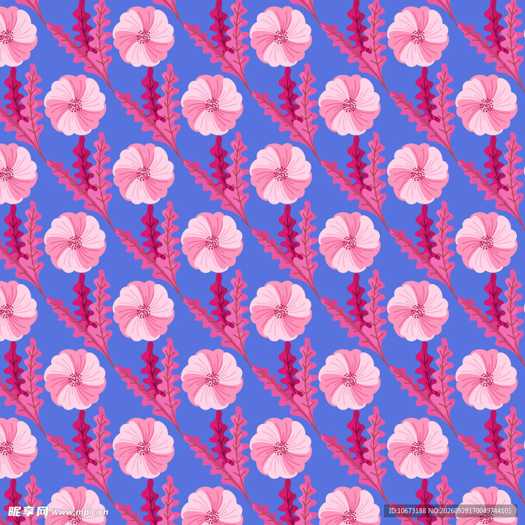 粉色花卉图案背景纹理